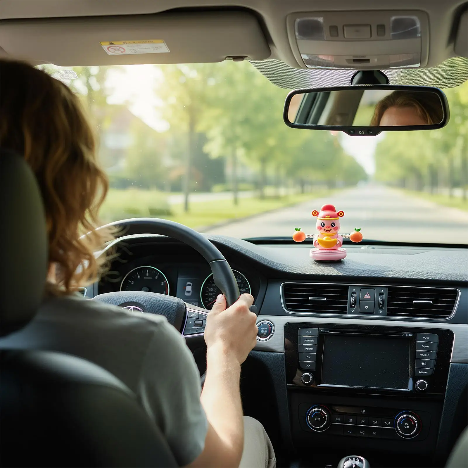 Dashboard Decor Shaking Spring Animal Statue Good Luck Cute Car Decor For Women Men Vehicle Dashboard Home Automotive Truck SUV