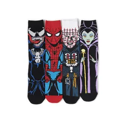 New Marvel Spiderman Socks Cartoon Anime Movie Venom Cotton Socks Mid-calf Men and Women's Warm Sock Average Size