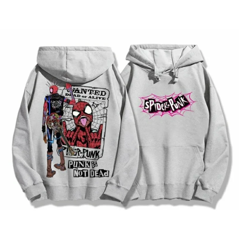 Universe Crossing Punk Spider Man Hoodie Heren Herfst Nieuwe Marvel Trendy Losse Jas