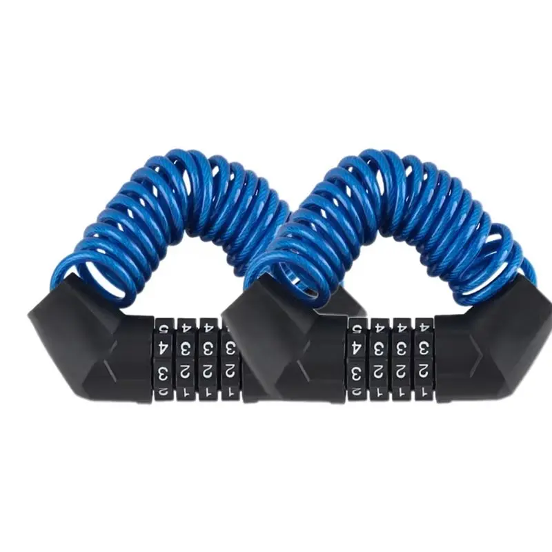 KYCOR-Helmet Lock 4 Digit Password 2Pcs Road Bike Locks For Scooter Motorcycle Portable Cycling Bicycle Cable Lock