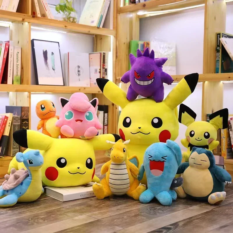 POKEMON Original Plush Toy Gengar Pikachu Charizard Genuine Plush Doll Soft Kawaii Cute Cartoon Piplup Toys for Kids Gift