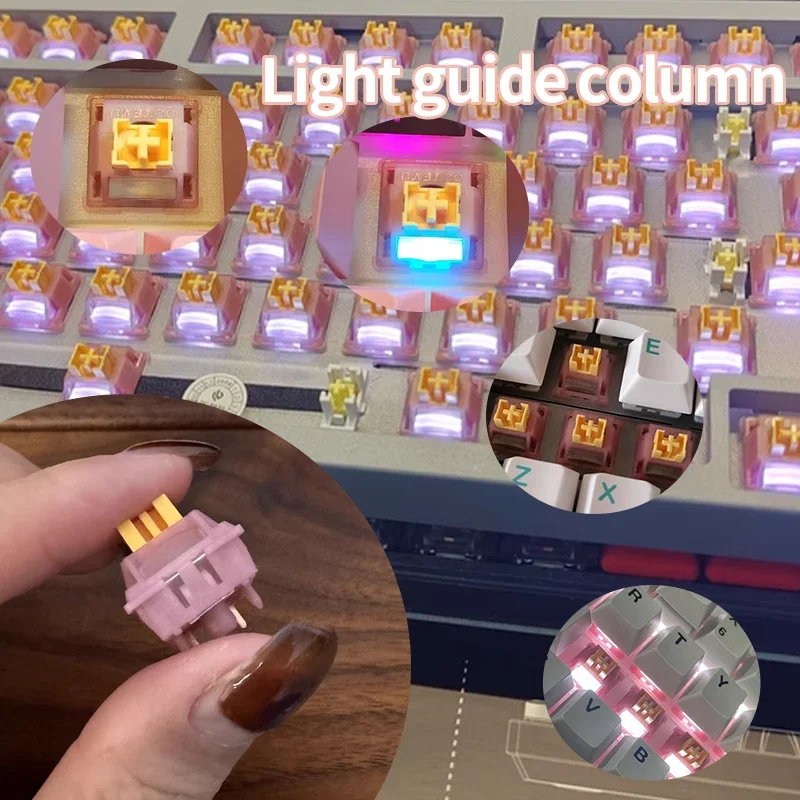 Outemu เงียบพีช V3 สวิทช์ Lubed เงียบมะนาว V3 สวิทช์ที่กําหนดเองคีย์บอร์ด Linear Tactile 5Pin Hot swap PA66 สวิทช์