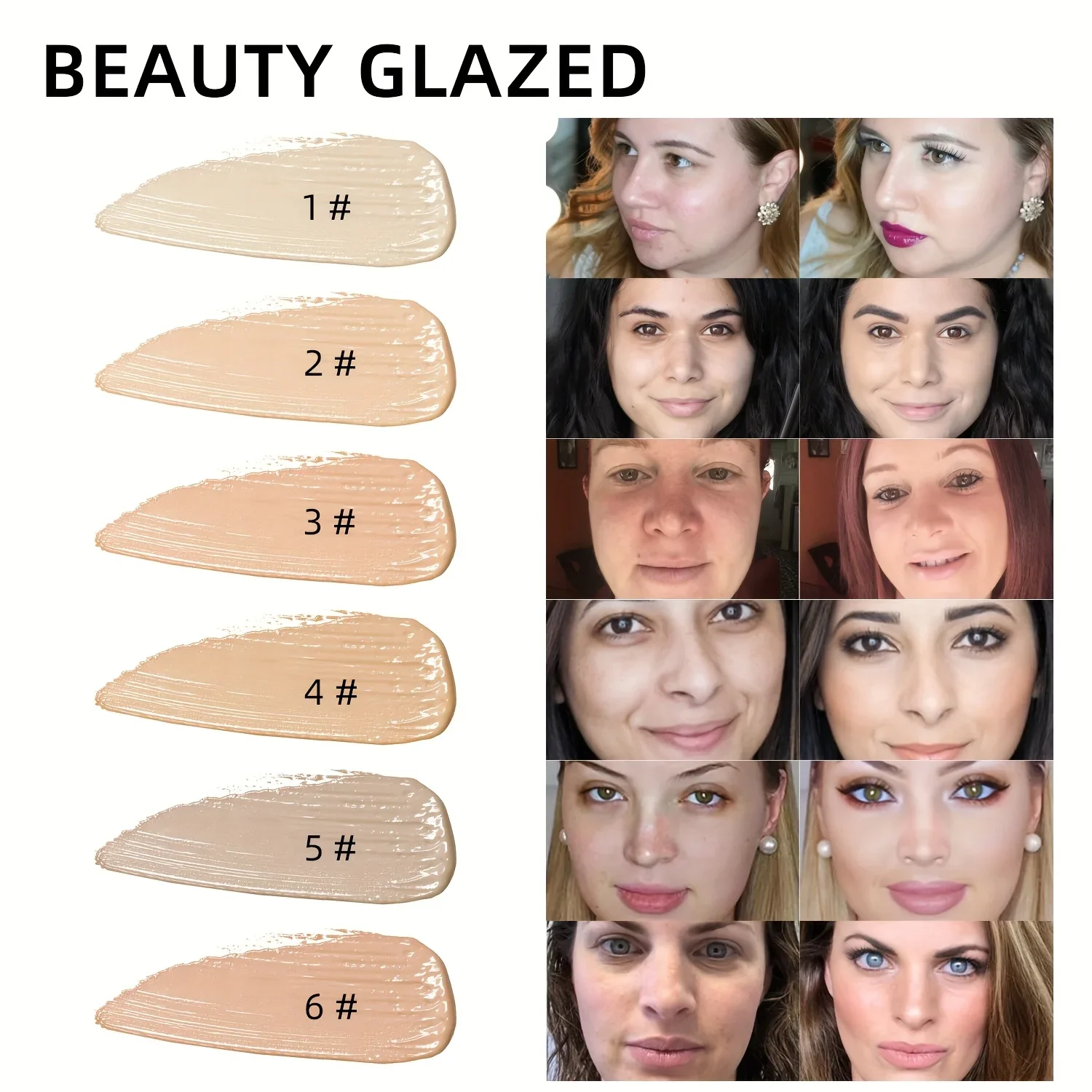 Mini Matte Concealer Full Coverage Liquid Foundation Long-Lasting Waterproof Suitable for All Skin Types Multi-Tone Coverage