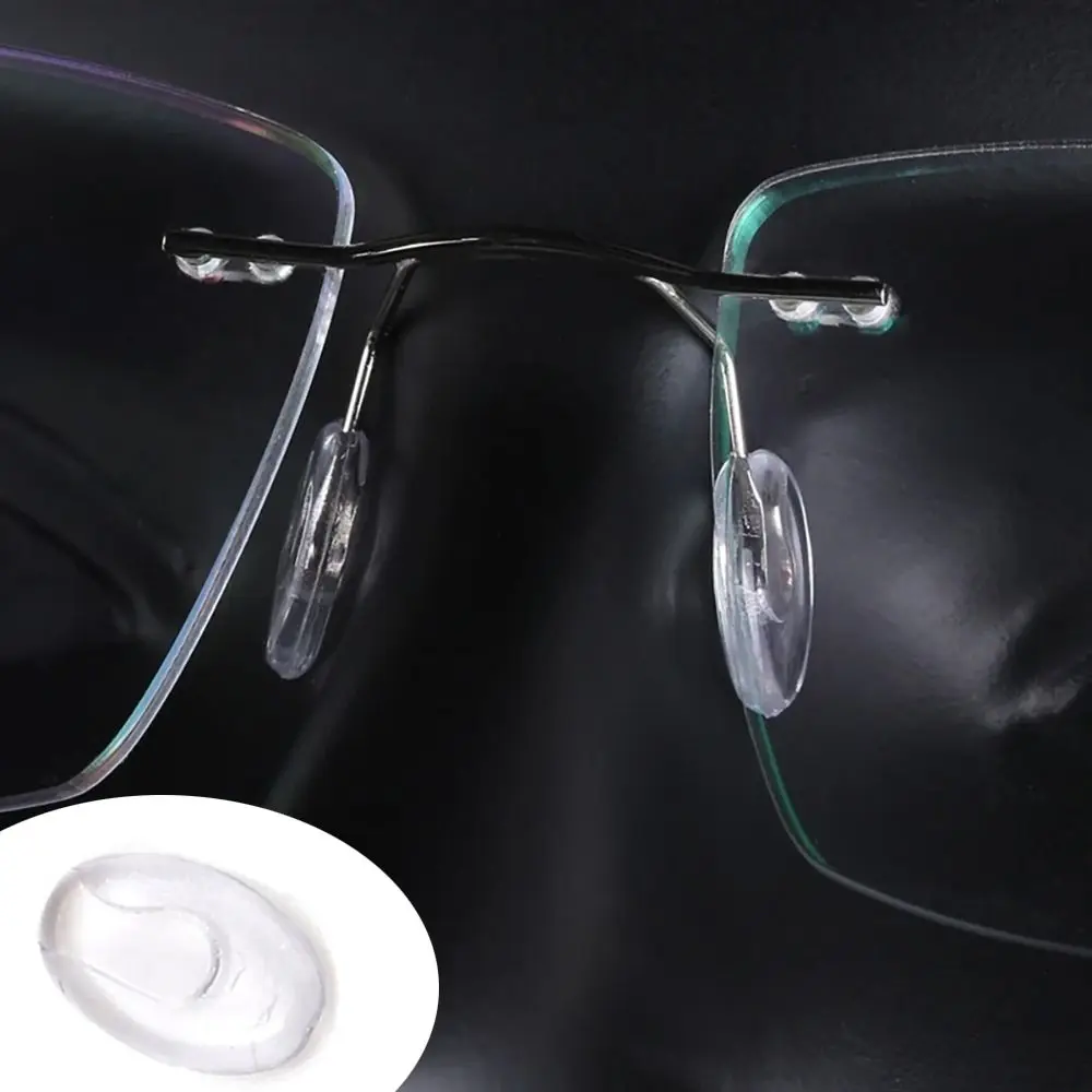 Clear Oval Eyeglass Nose Bracket, Óculos de sol Acessórios, Anti-Slip Insert Type, Transparente, Insert Type