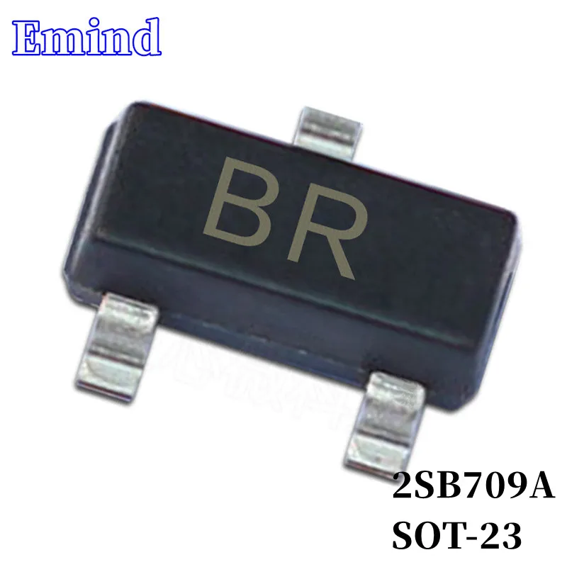 500/1000/2000/3000Pcs 2SB709A SMD Transistor SOT-23 Footprint BR Silkscreen PNP Type 45V/100mA Bipolar Amplifier Transistor