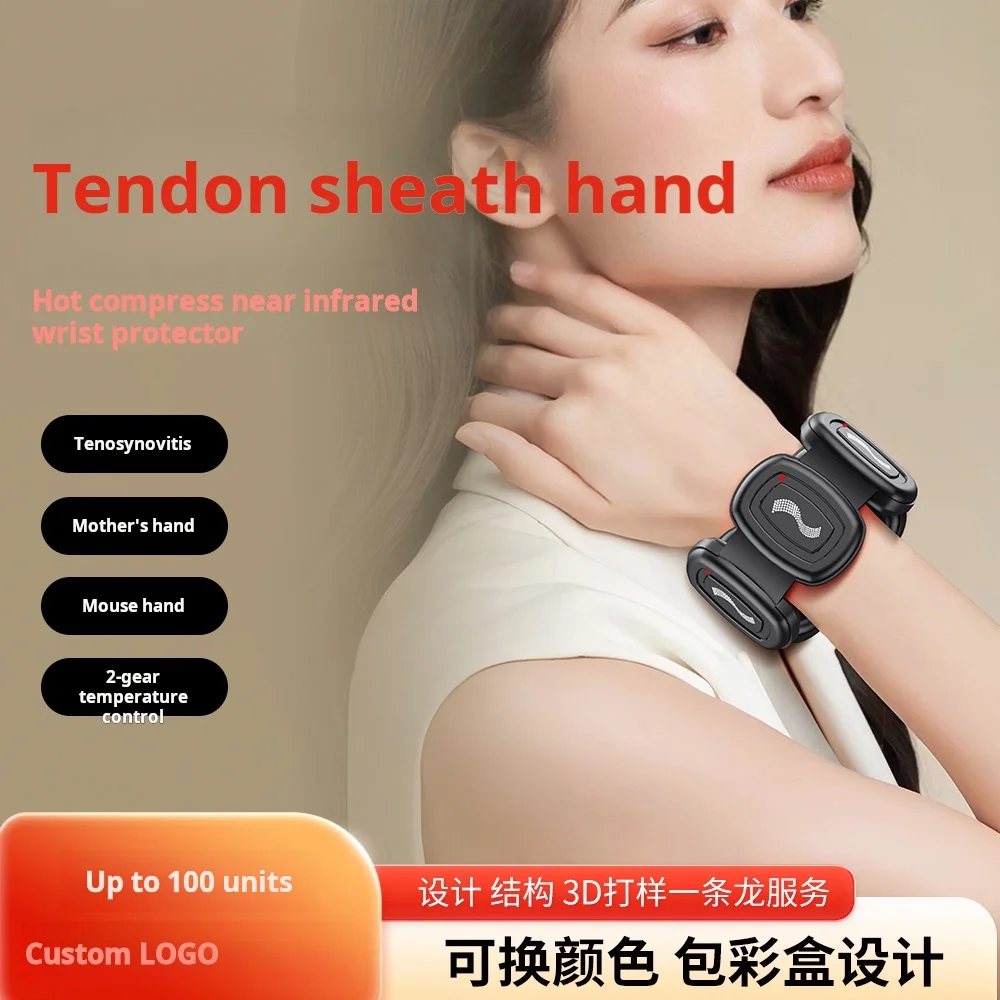 Infrared wrist therapy device, red light hand therapy wrist guard, heated, painful joint therapy device