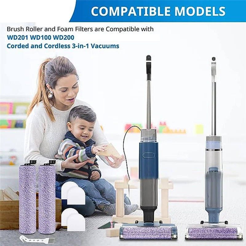 مناسبة لغسالة القرش WD100/WD200 فرشاة رئيسية فرشاة دوارة فرشاة قطيفة عناصر مرشح تصفية القطن صافي استبدال