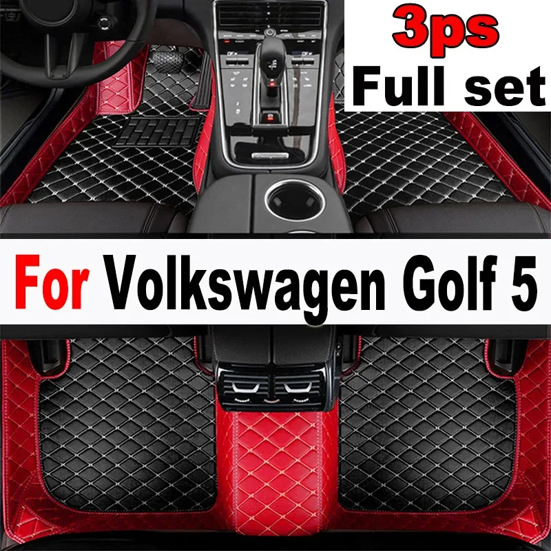 

Car Floor Mats For Volkswagen VW Golf 5 MK5 A5 2003~2007 Leather Mat Auto Interior Parts Luxury Rug Carpet Pad Car Accessories