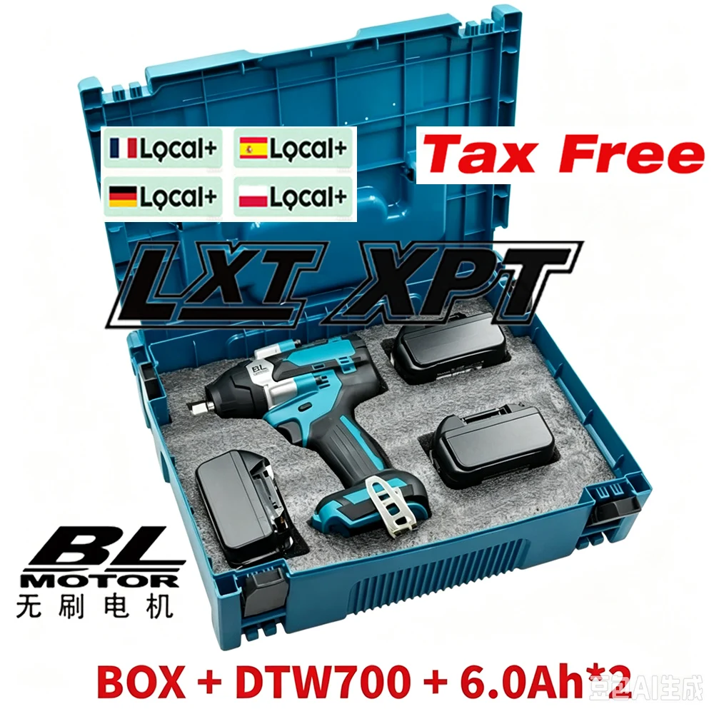 Clé à chocs électrique sans fil Makita DTW700, clé électrique sans fil 1/2 pouce pour batterie Makita 18V, tournevis, outils électriques