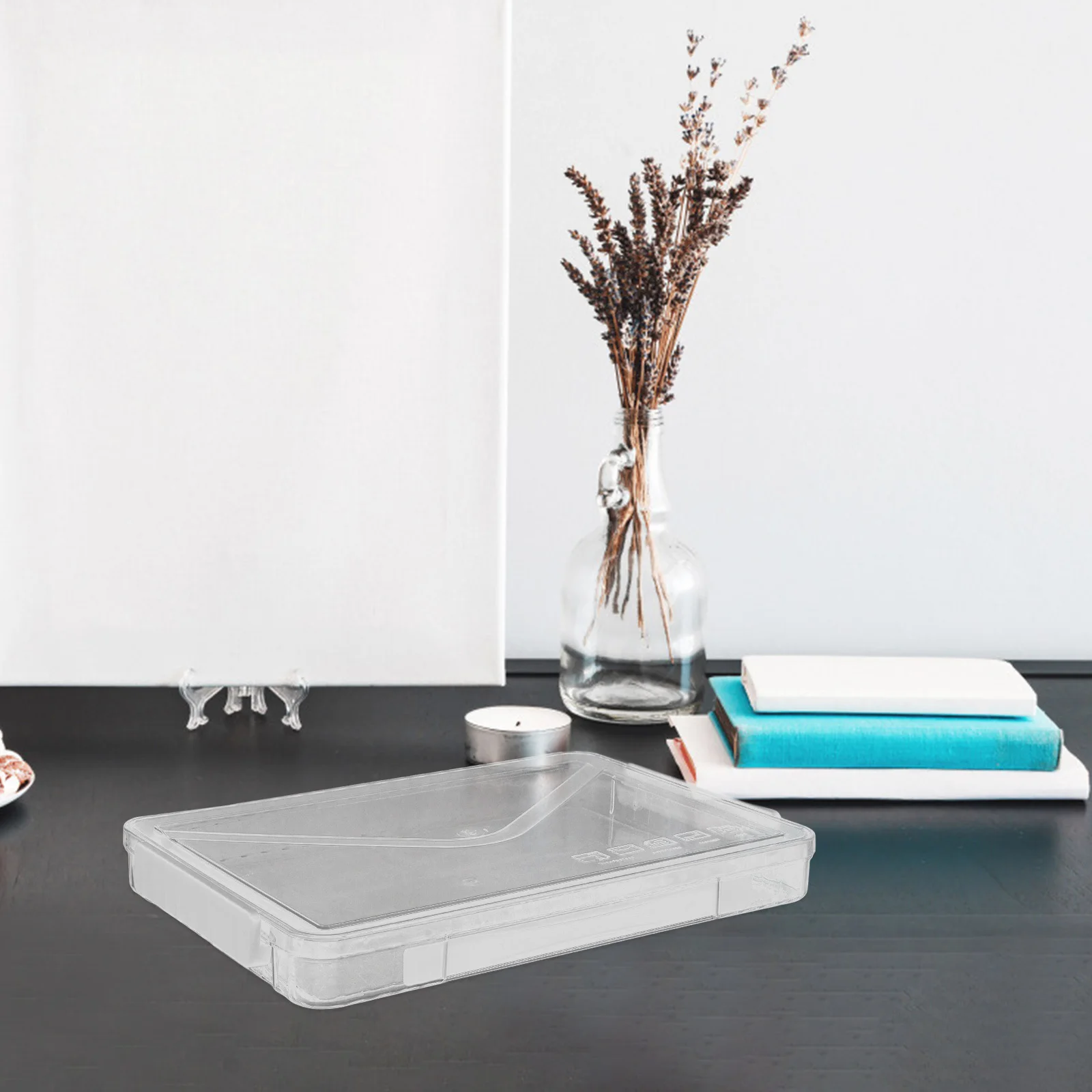 

Clear Document Box with Lid Pet Storage Solution for Files Certificates Portable Organizer Water Resistant Desktop