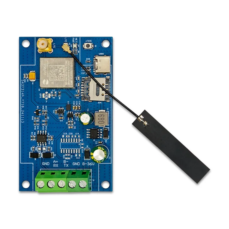 Air780e 4G Naar RS485 Module Datatransmissie DTU Module USB5V/DC8-36V Ondersteuning AT Firmware En LUATOS Ontwikkeling