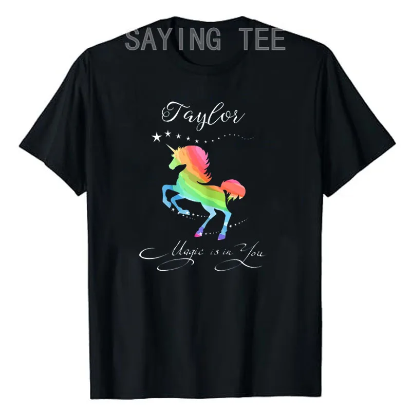 Women's Fashion Taylor Shirt Cute Colorful Unicorn Taylor Gift Humor Funny Personalized Saying Tee Short Sleeve Graphic Outfit