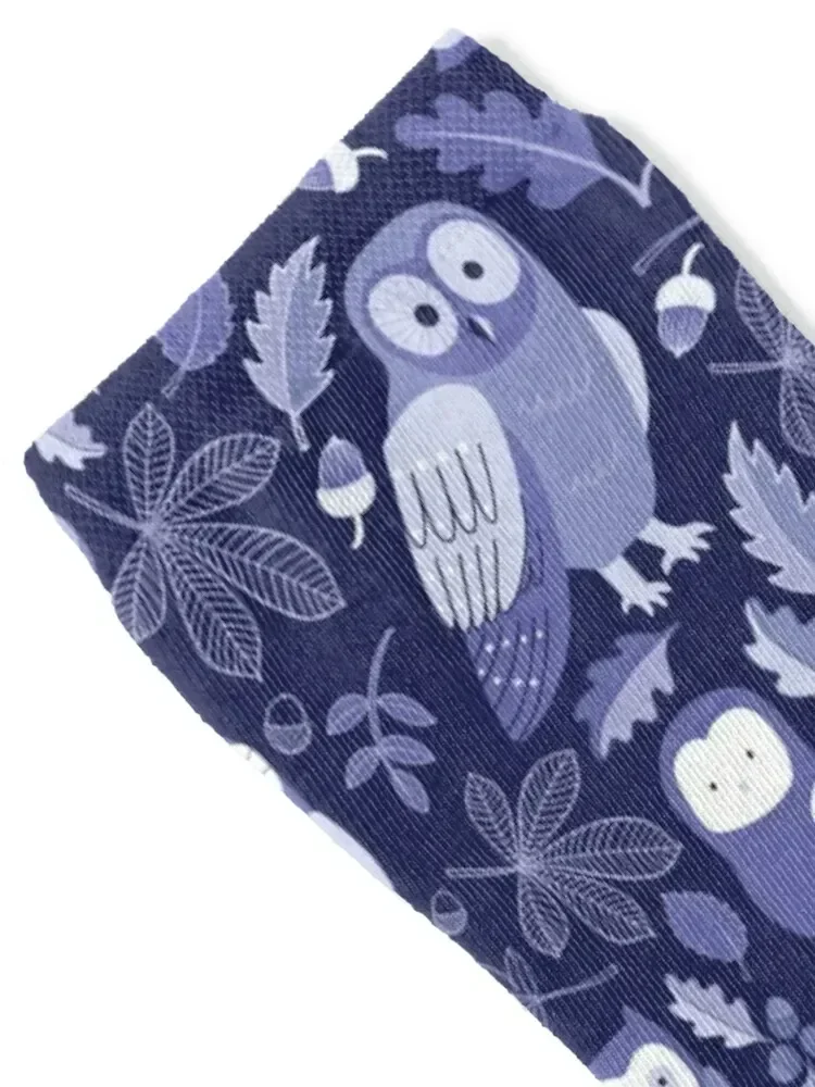 Autumn Owls - Cute Very Peri Owl pattern by Cecca Designs Socks Wholesale Lots cool soccer anti-slip Boy Child Socks Women's