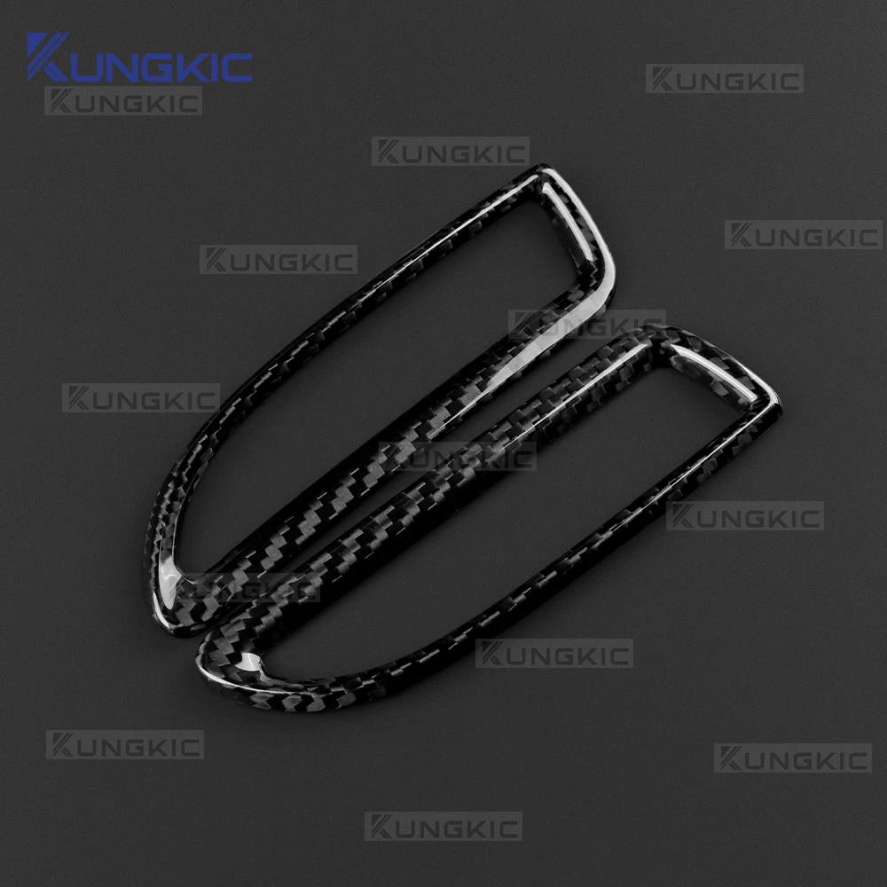 2PCS Real Hard Carbon Fiber Sticker For Abarth 595 695 2017 2018 2019 2020 2021 2022 2023 2024 Car Rear Side Air Intake Frame