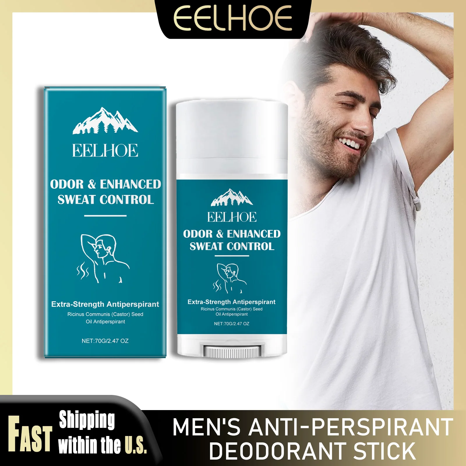 

EELHOE Body Deodorant Stick Stop Sweating Keep Drying Remove Armpit Odor Underarm Refresh Body Odor Remover Portable Daily Use