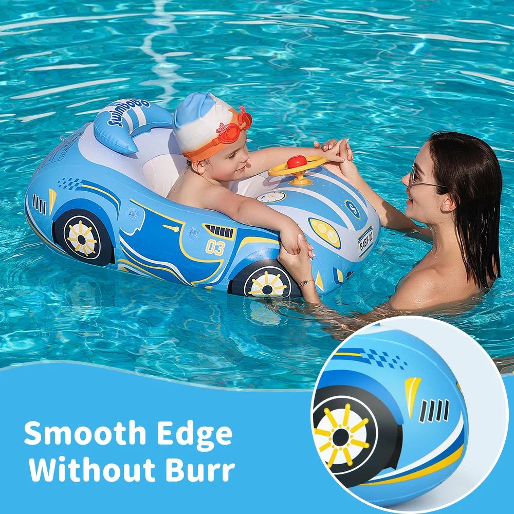 Swimbobo Car Kids Swimming Seat Float Ring Inflatable Infant Floating For Summer Kids Swim Boat Circle Toddler Bathing Water Toy