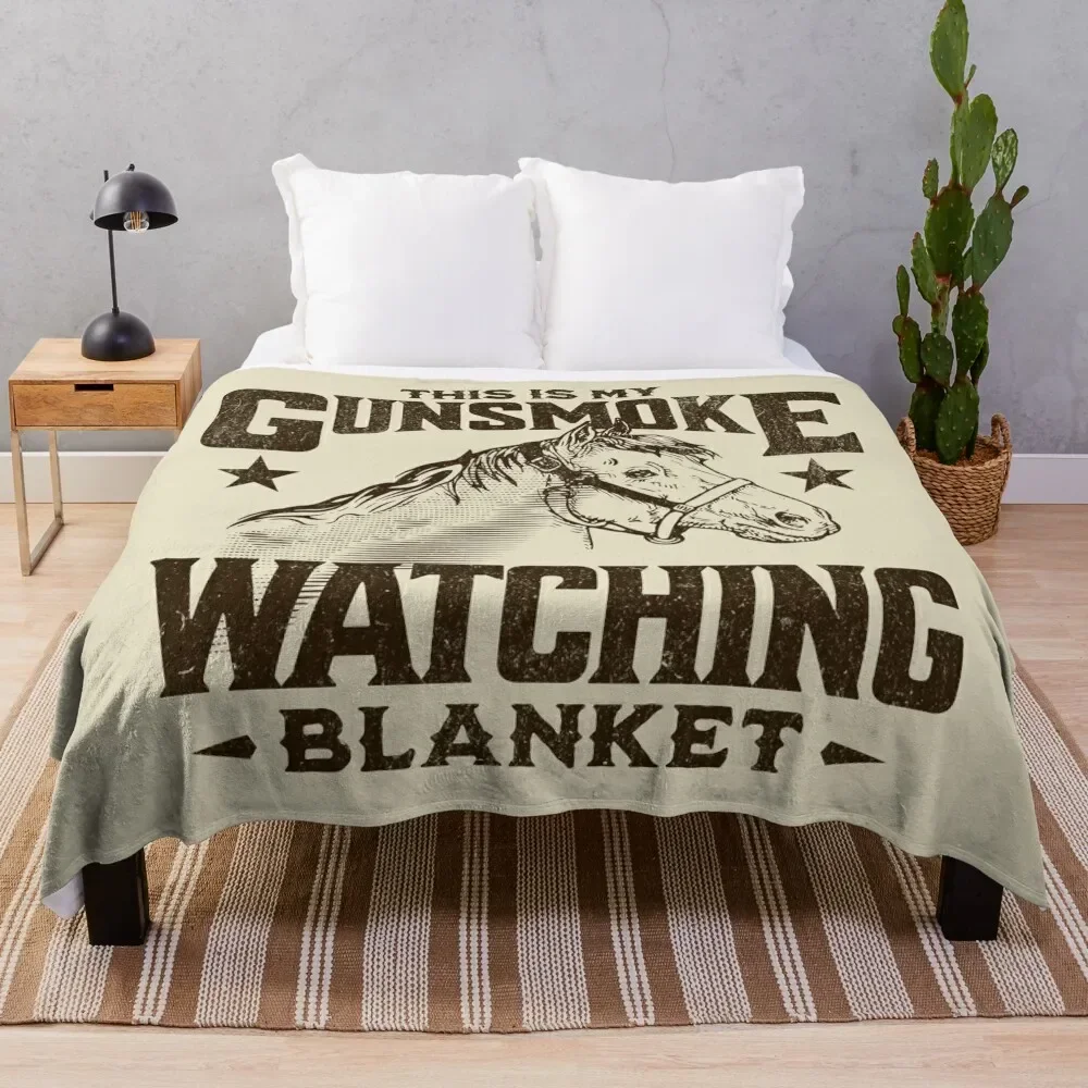 

This Is My GUNSMOKE Watching Blanket | Funny Retro TV Throw Blanket Fluffy Softs Nap decorative Thins Sofa Quilt Blankets