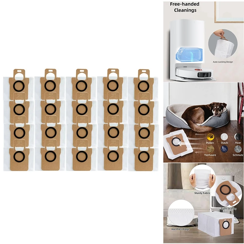 20 шт., сменные мешки для пыли для робота-пылесоса Dreame Bot L30