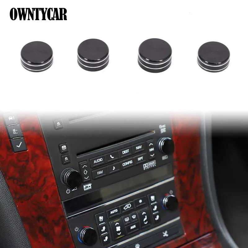 

Для Cadillac Escalade 2007-2014 из алюминиевого сплава, автомобильный кондиционер, ручка регулировки громкости, накладка, кольцо, аксессуары