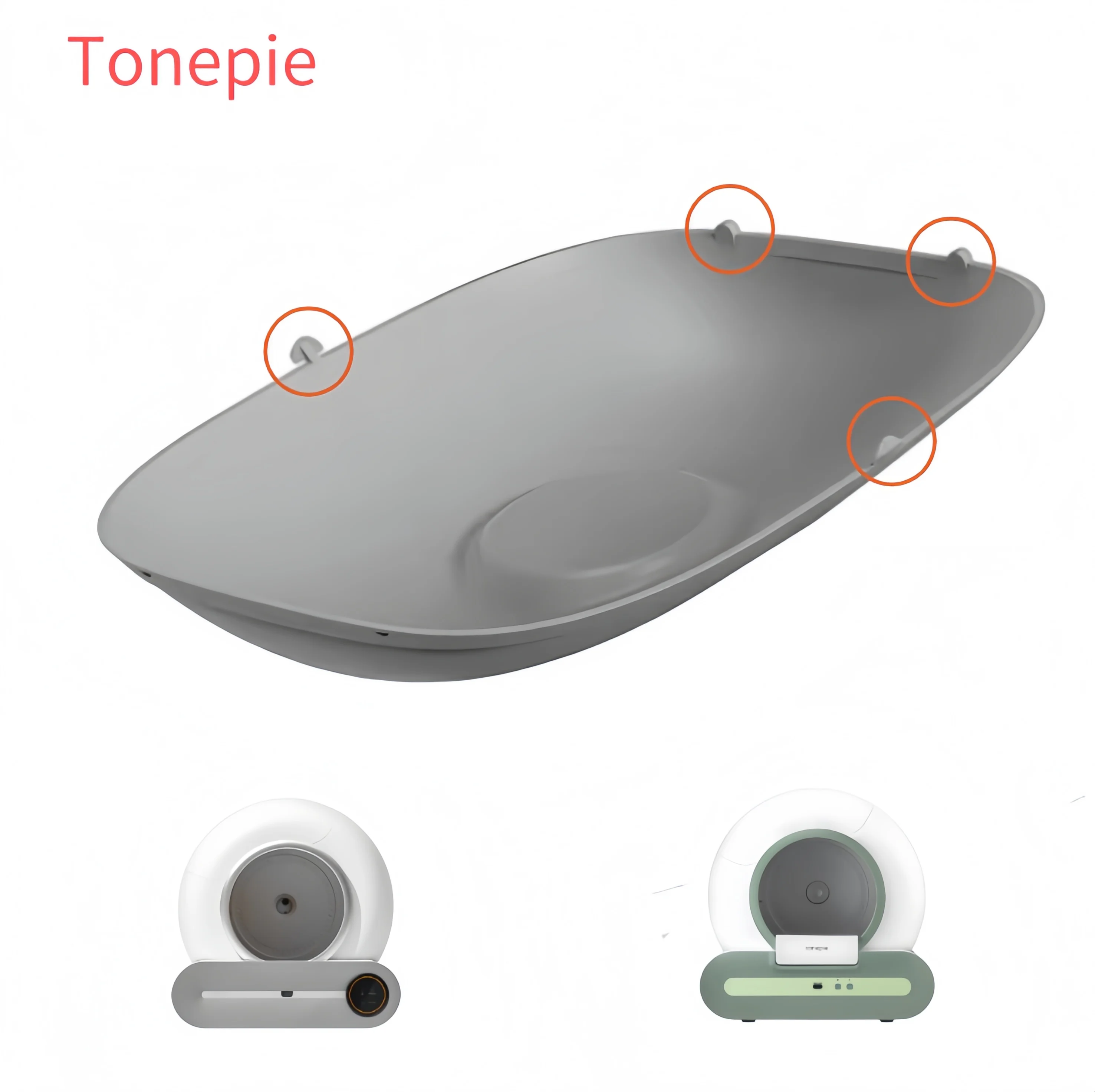 

Tonepie Grey Silicone Litter Mat Accessory Self Cleaning Cat Litter Box Leakproof Replacement Pad Part for Cat Litter Management