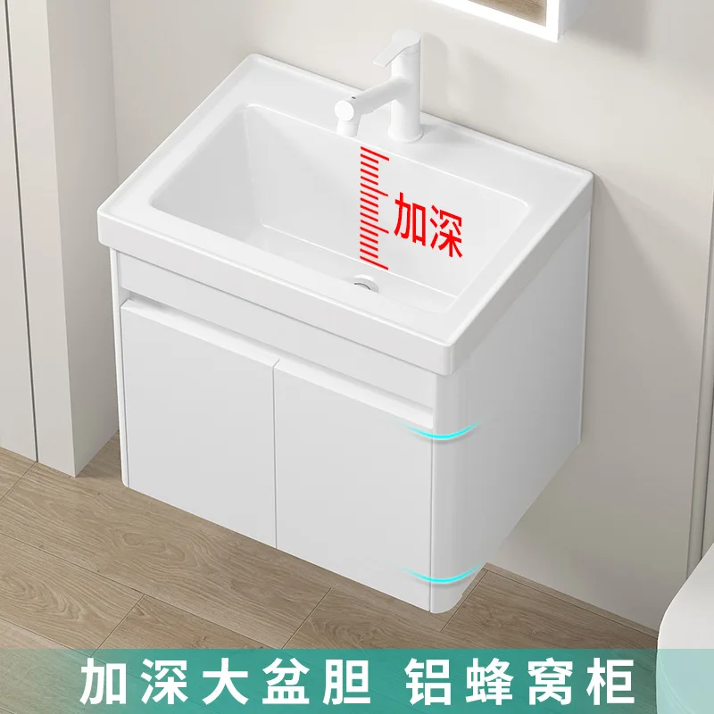 

Bathroom Cabinet Wash Basin Deepening Ceramic Whole Washbin Small Apartment Integrated Washstand Washbasin