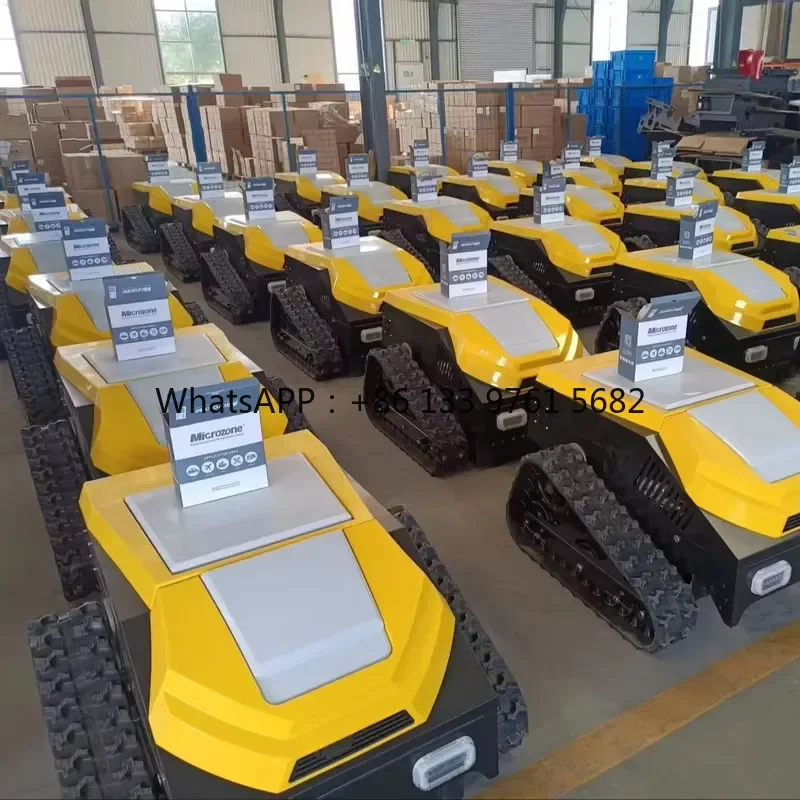 WSQ CE EPA Approved Grass Cutting Machine 21In Mulching Rubber Tracks Lawnmower All Terrain Crawler Remote Control Lawn