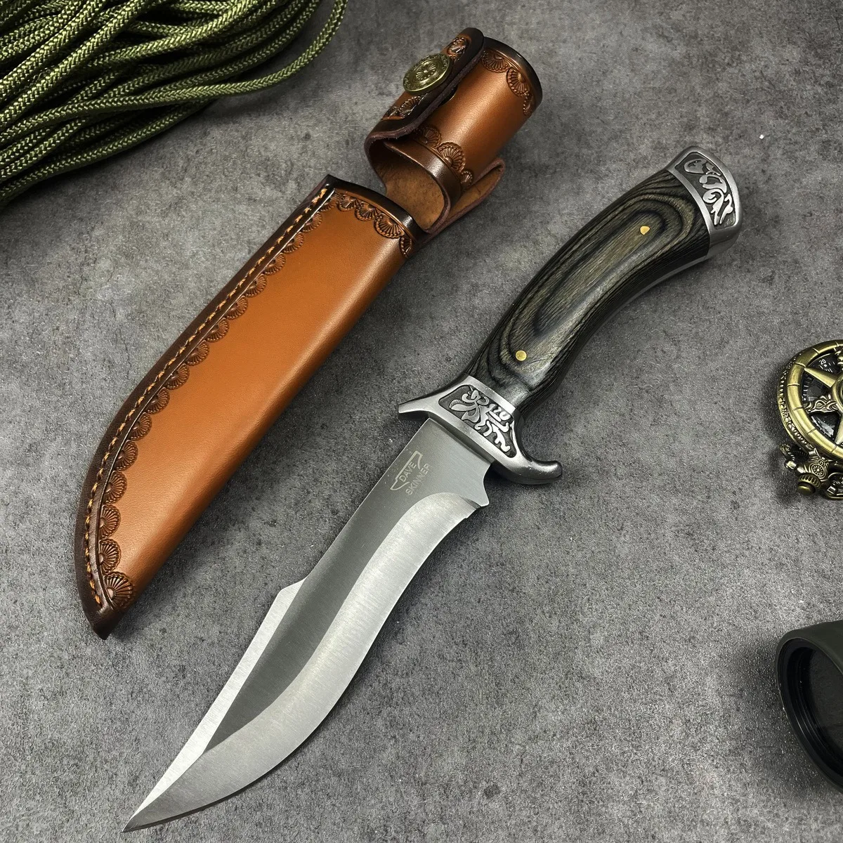 Survival Knife Full Tang - Faca de Camping em Aço Inoxidável