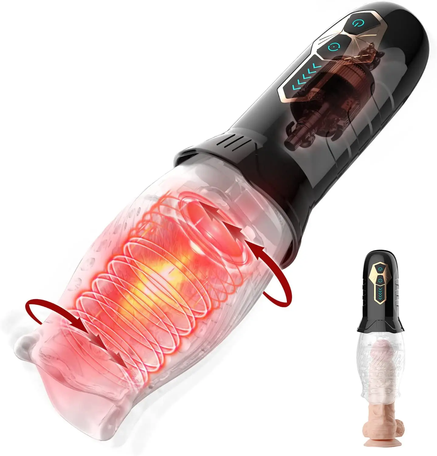 

Gawk Men Stroker Rotating Vibrating Sucking Sleeve Pocket Pussy Stimulator ,Automatic Handsfree Masturbator , Oral