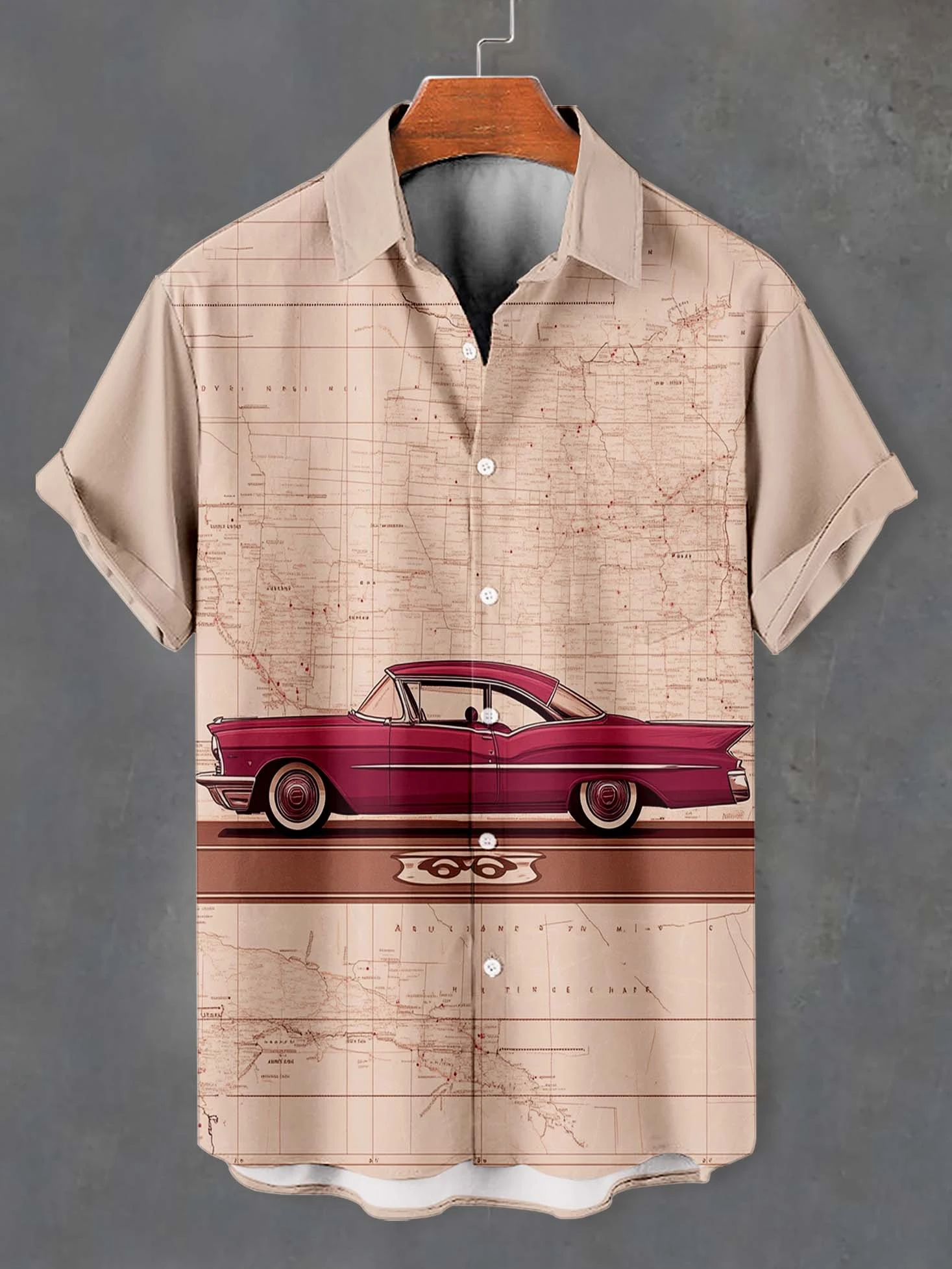 Camisas con estampado 3D de coche de dibujos animados divertidos, camisa informal hawaiana de playa de gran tamaño, ropa elegante de manga corta con patrón de coche para verano