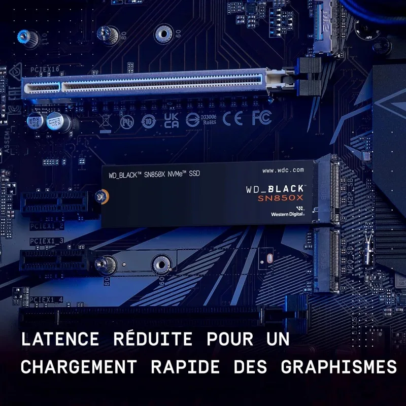 محرك الأقراص الصلبة SSD للألعاب الداخلي سعة 8 تيرابايت SN850X NVMe - Gen4 PCIe، M.2 2280، ما يصل إلى 7,200 ميجابايت/ثانية - WDS800T2X0E