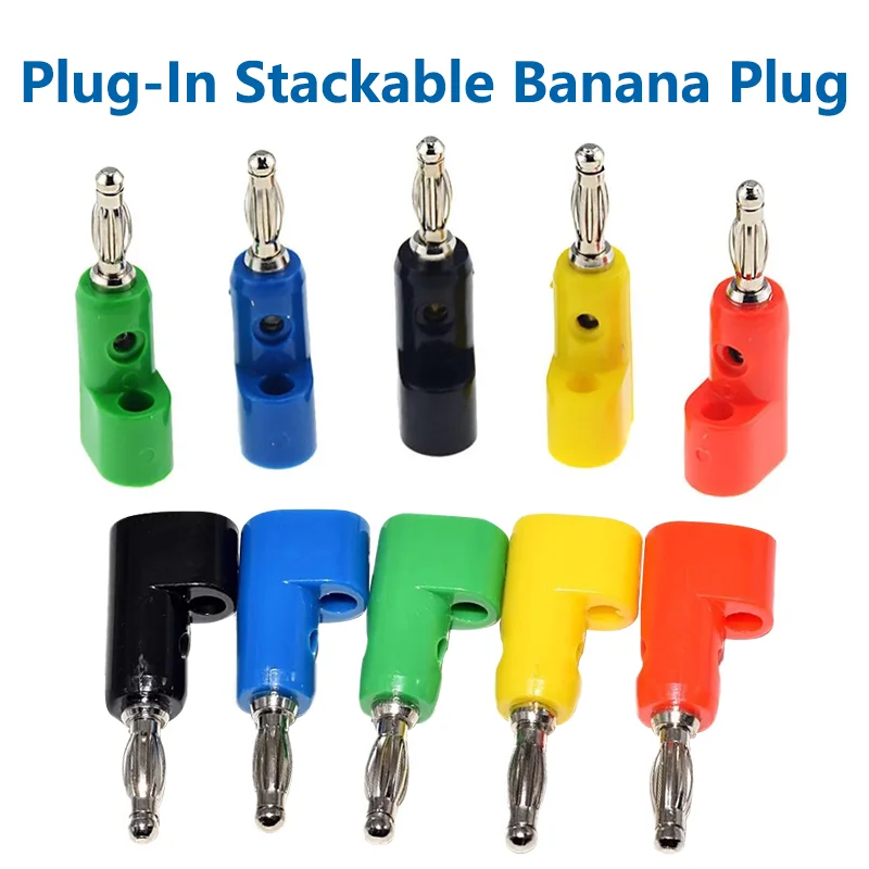 

40pcs/4mm L shape Adaptor Electrical Connecting bending Banana Jack Plug Socket for Binding Post Test Terminal Connector