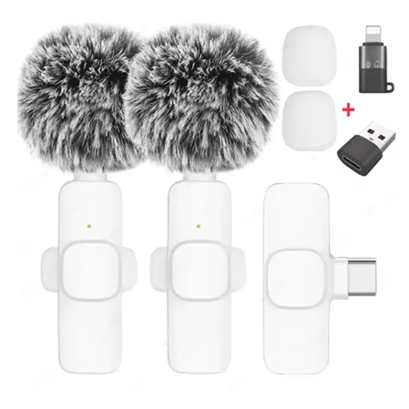 New Tech Wireless Lavalier Microphone For Android Camera Live Gaming Phone Portable Audio Video Recording Mini Microphone