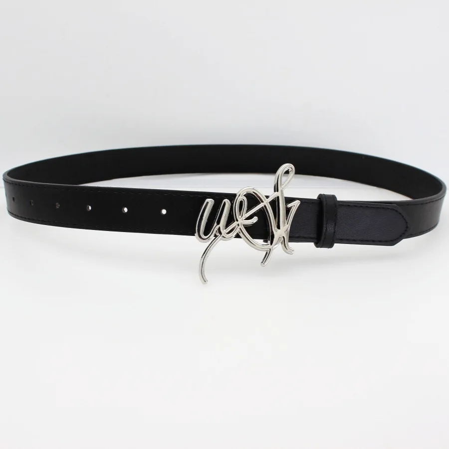 موضة جديدة الذهب H مشبك الأحزمة للنساء أسود براون الإناث حزام السيدات فستان الجينز حزام قابل للتعديل