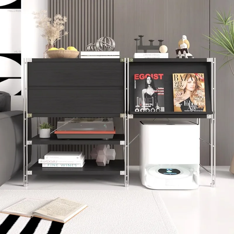 

Black simple flap door magazine cabinet art Bauhaus flap door cabinet Nordic living room home storage Japanese floor rack