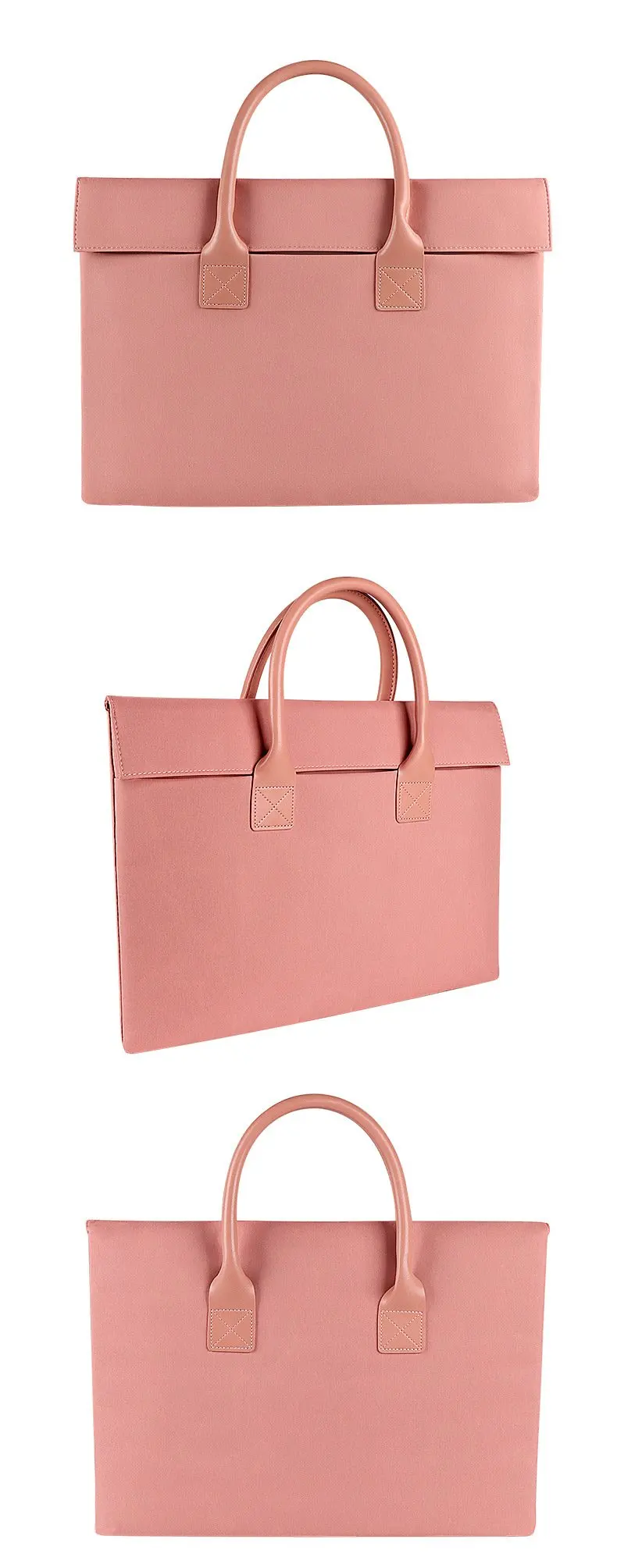 Modische Laptop-Tragetasche 13 15 Zoll Rosa Grau Wasserdichte Nylon-Aktentasche für Frauen im Büro – Detail 14