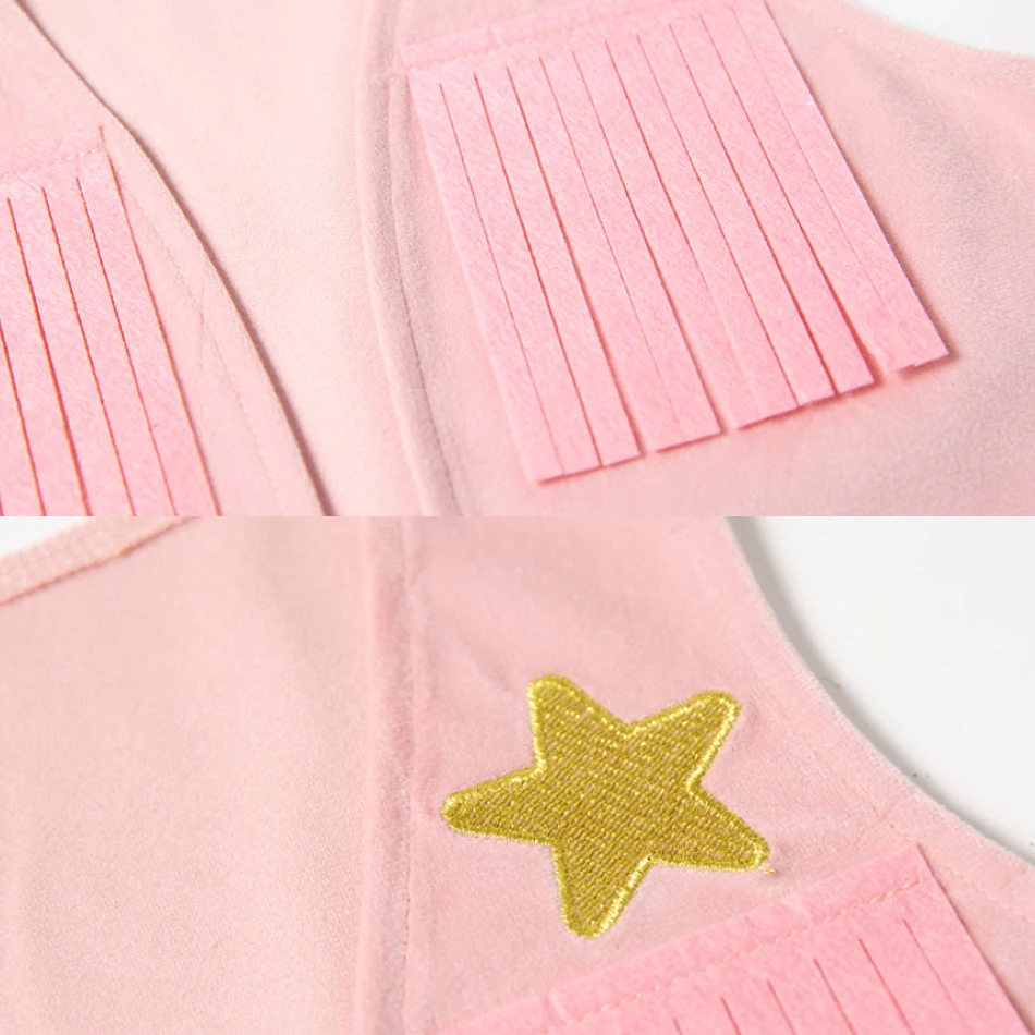 Baby Girls Cowboy Cosplay Performance Set Kids Pink Vest Skirt Scarf Foldable Hat Outfit Toddler 4Pcs Halloween Carnival Clothes view 4