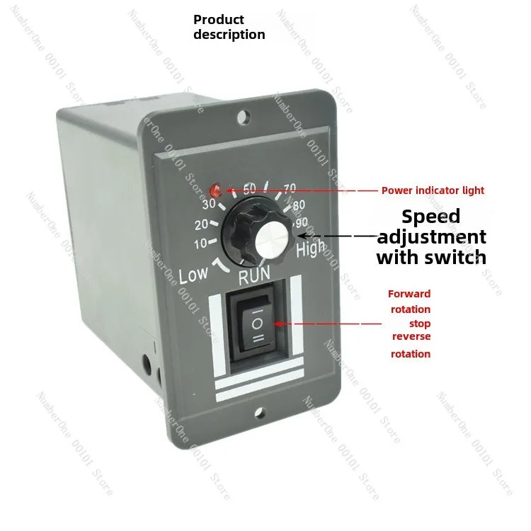 PWM DC motor stepless governor 12V-60V variable speed forward and reverse with switch speed board 10A20A40A