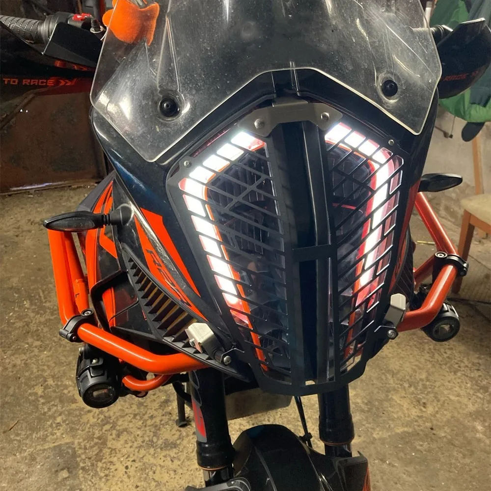 Motorcycle Accessories Headlight Guard HeadLamp Mesh Grille Lampshade Cover For 1290 Super Adventure S R 2017 2018 2019 2020