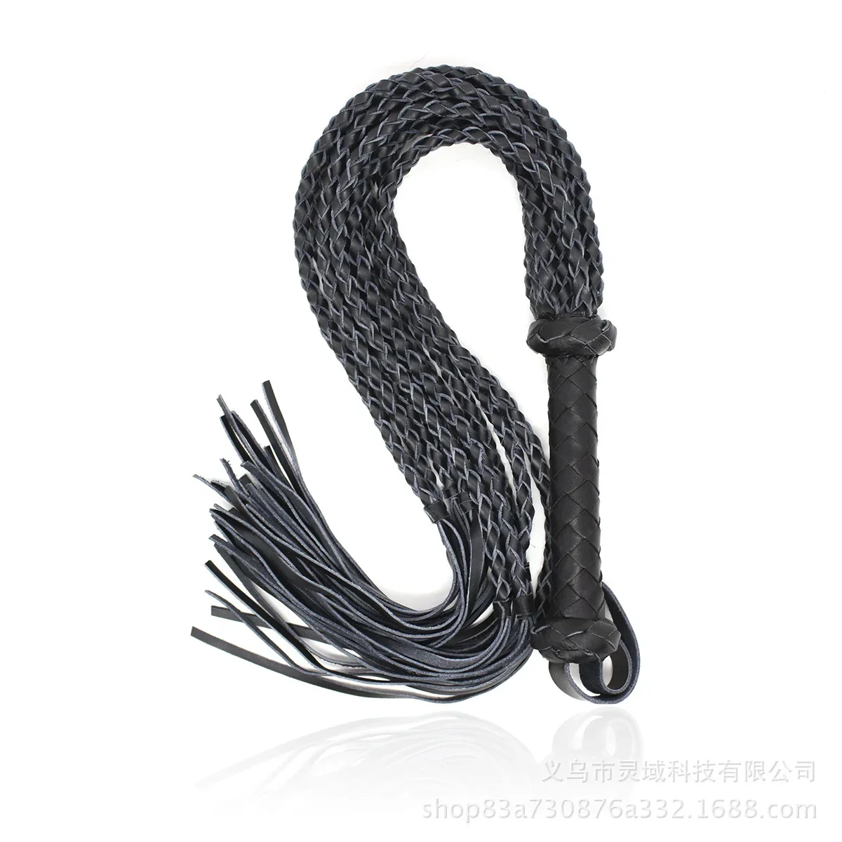 Lightweight Black&Red Braided Handle Tails Handle Leather Flogger Handmade Horse Whip Horse Racing Flogger