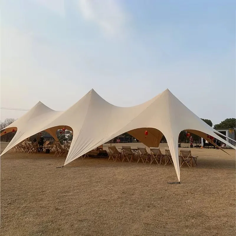 Three Poles Star Marquee Tent Oversized Stretch Event Tents Fly Sun Shade Spider Canopy Tent for Trade Show Exhibition Wedding