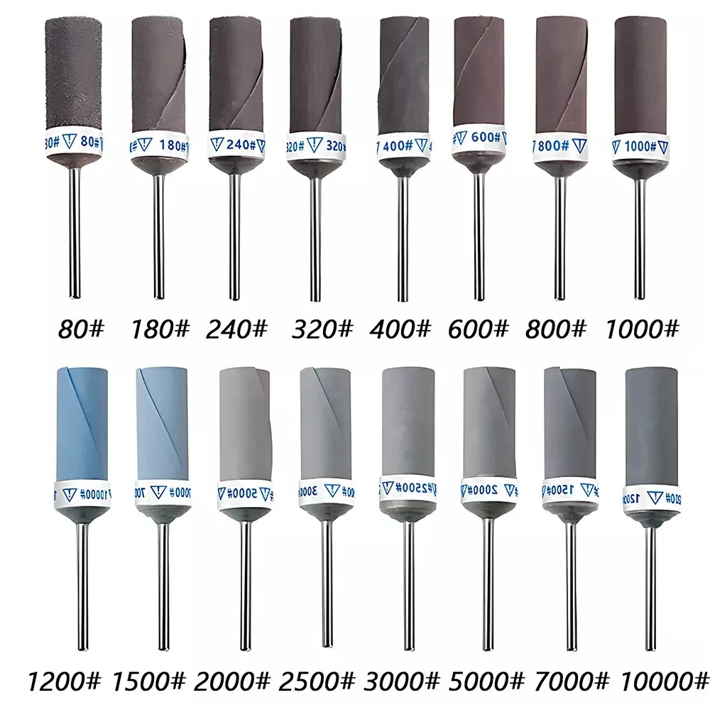 2-50pcs Wet Dry Sandpaper Sanding Bar 2.35mm Shank Rod Abrasive 180 Grit to 5000 Grit For Dremel Jewelry Making Rotary Tools