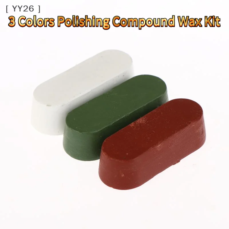 3 Colors Polishing Compound Kit, Aluminum Oxide Metal Polish Wax Bars for Stainless Steel, Jewelry & Auto Detailing
