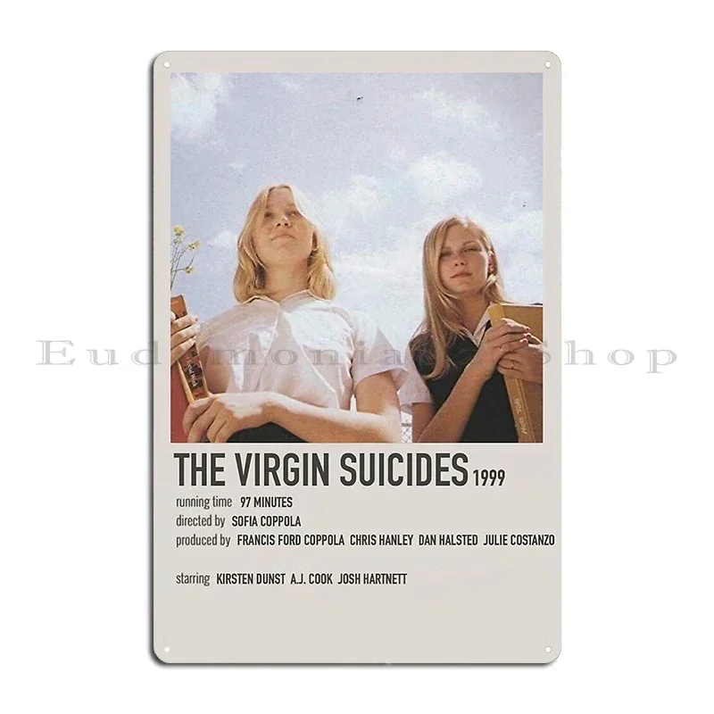 The Virgin Suicides film poster Vintage Kirsten Dunst ScreenGrab Metal Living Room Wall Decor Designing Vintage Tin Sign Poster