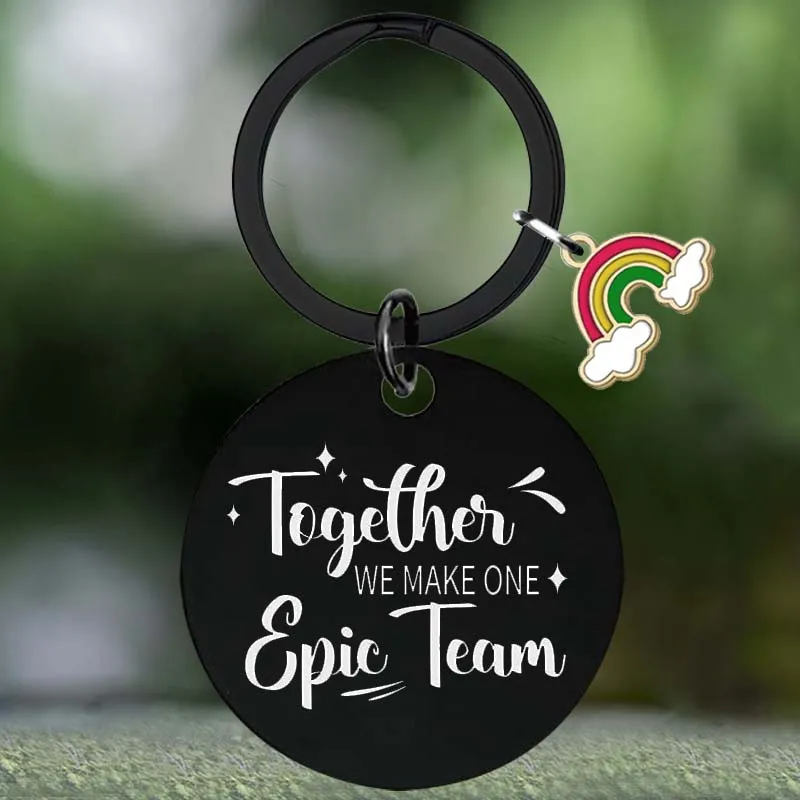 Cute Employee Appreciation Keychain Team Motivation Thank You Gift Key Chain Pendant Jewelry Coworker Gift