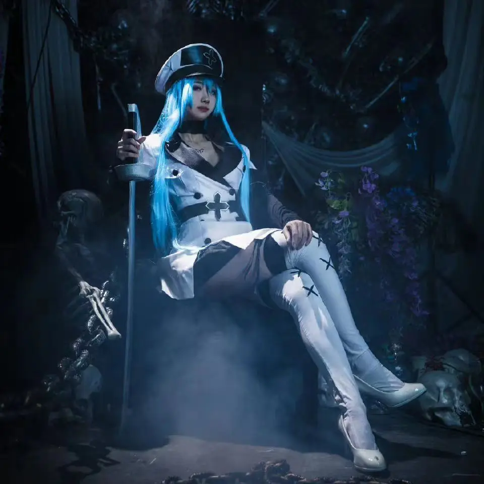 

Японские Akame Ga KILL! Набор для косплея Esdeath, парик, Высококачественная термостойкая синтетическая Имитация волос, Синий Аниме