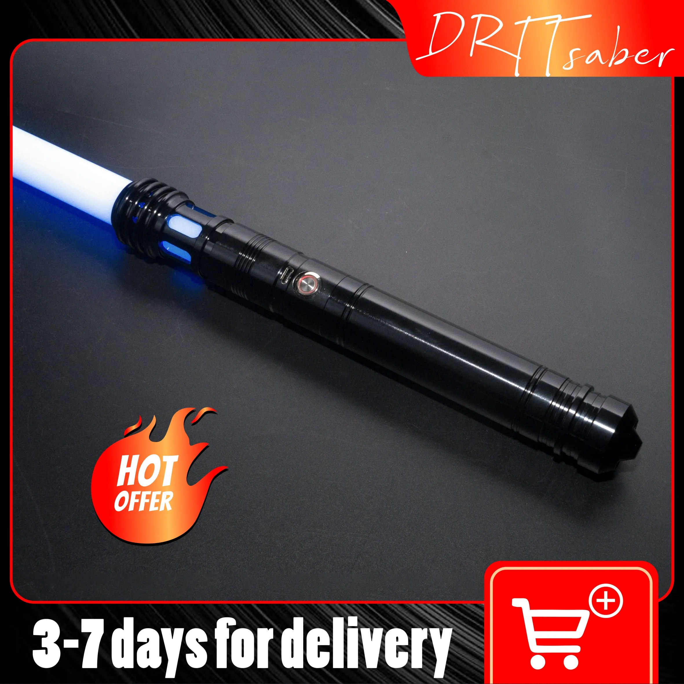 

X035- RGB Pixel Smooth Swing Lightsaber Metal Handle Heavy Dueling Colors Change Force Varety Sounds Blaster Laser Sword Toys