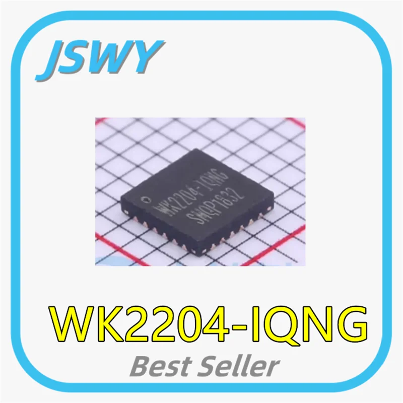 (2/30 pieces) WK2204-IQNG packaged QFN-24 industrial-grade serial port expansion IC chip 100% brand new and original in stock