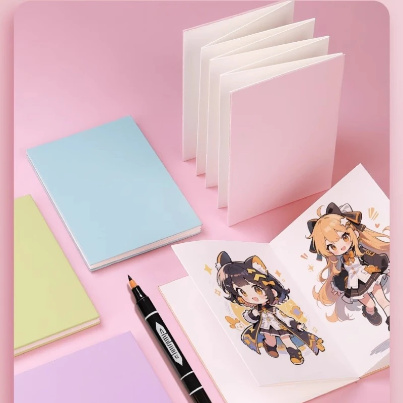 Borrence-Cuaderno de bocetos de acuarela, manual de libro de órganos de algodón de 300g, almohadilla de dibujo para artistas, bosquejo de pintura, libro de acordeón plegable
