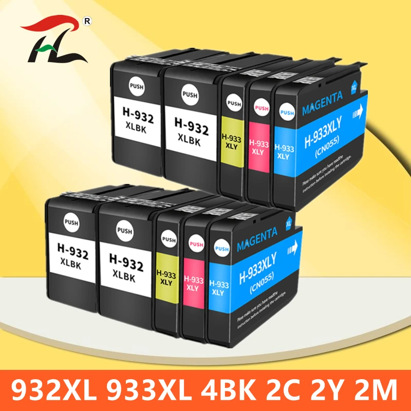 

10Pack 932XL 933 for HP932 933XL replacement Ink Cartridge for HP Officejet 6100 6600 6700 7110 7610 7612 Printer