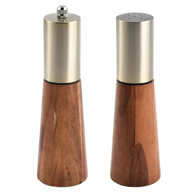 ABWR-Sea Salt Pepper Grinder Manual Wooden Grinding Bottle For Home Kitchen Western Food Seasoning Jar Peppercorn